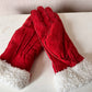 Red suede gloves