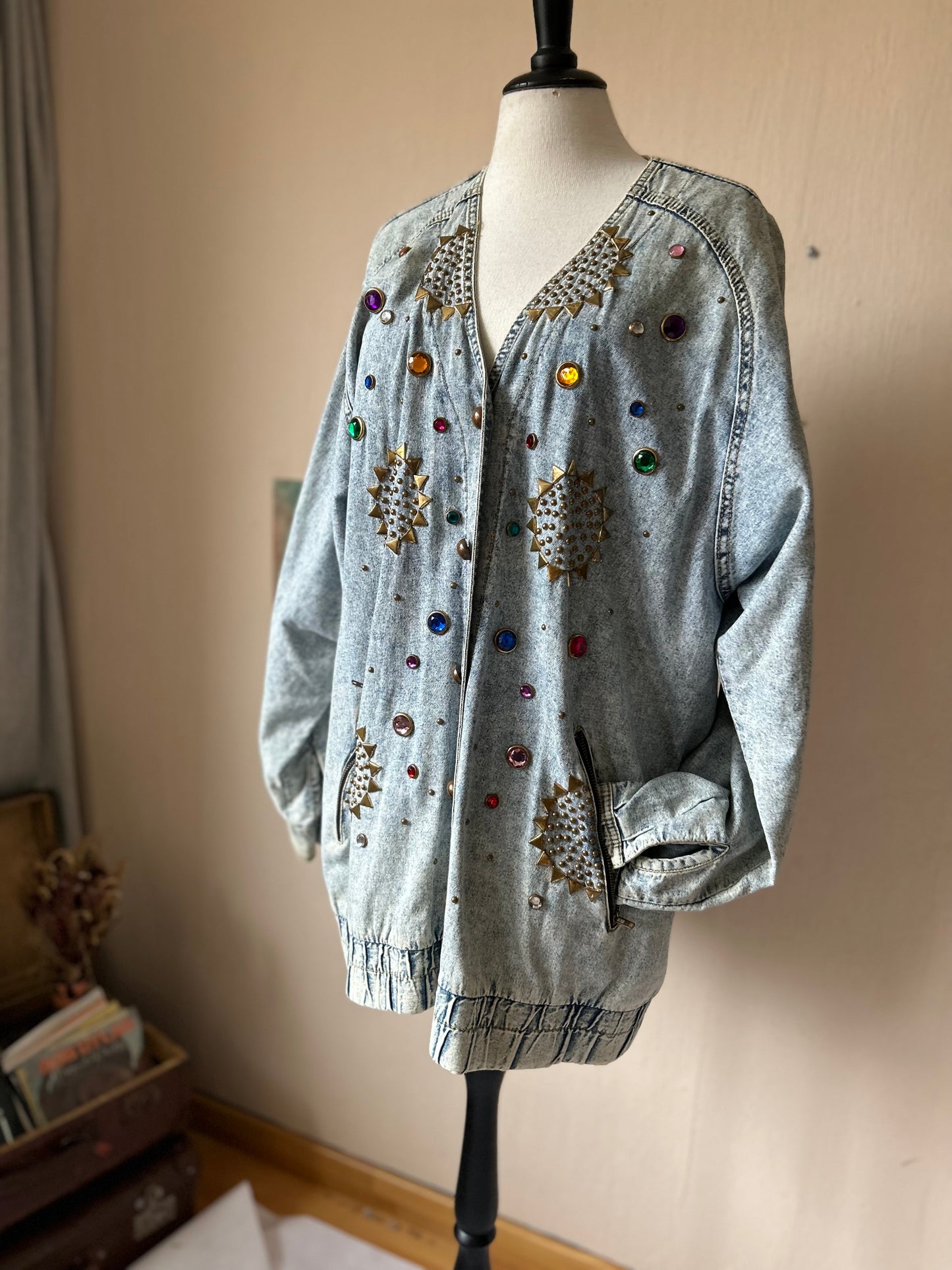 80s acid wash denim jacket