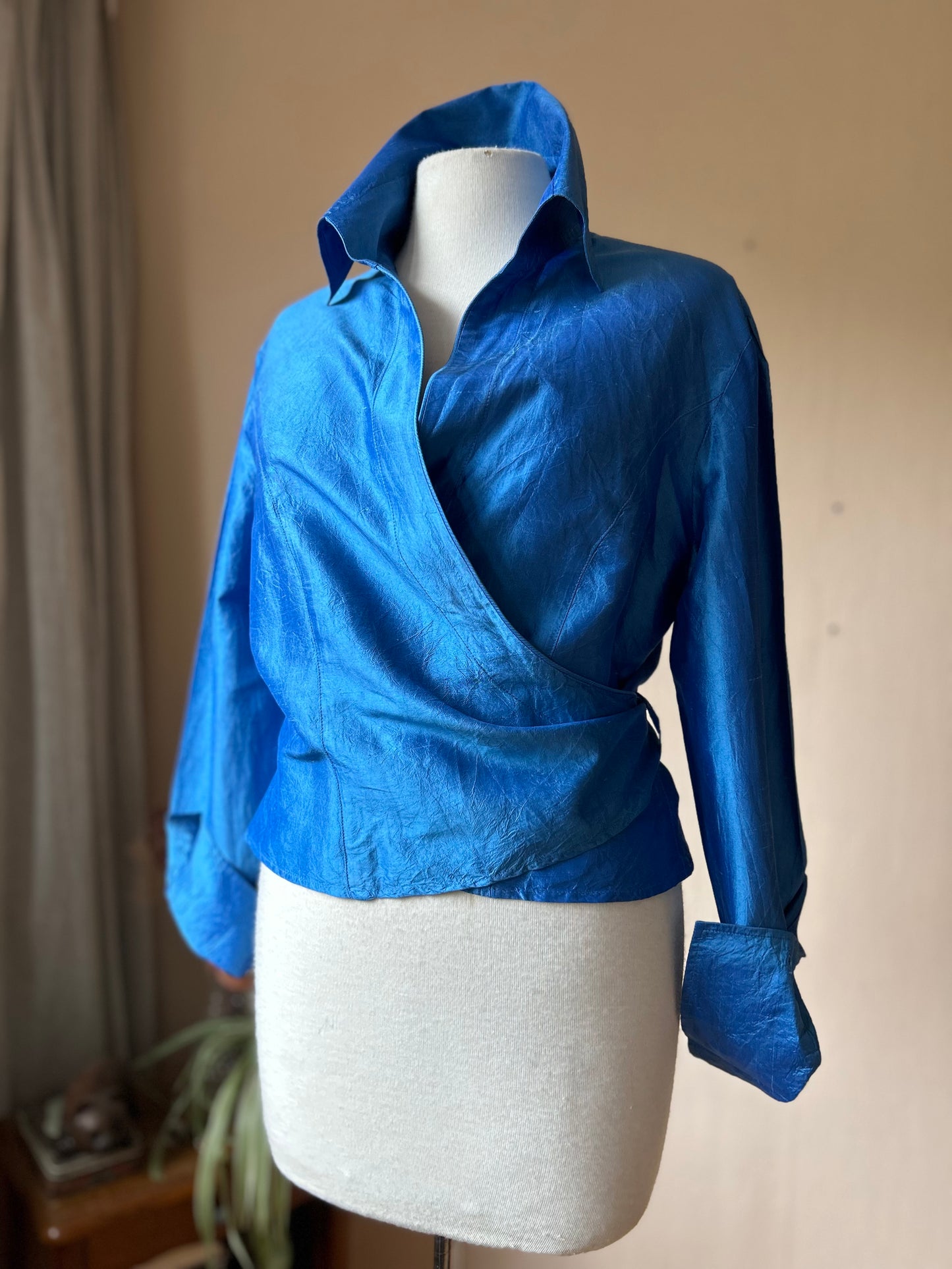 Wrap silk blouse