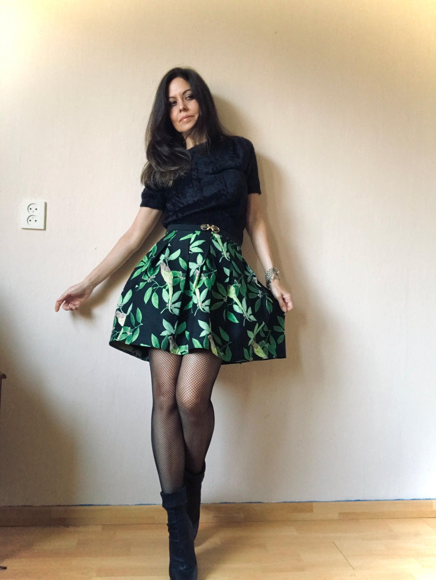 Vintage pleated mini skirt