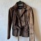 Belted suede jacket