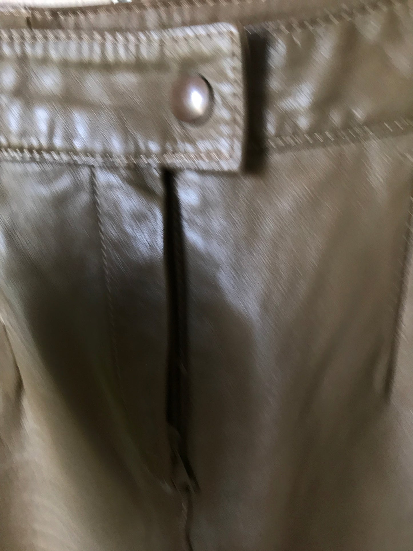 Khaki leather pants