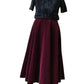 Bordeaux velvet skirt