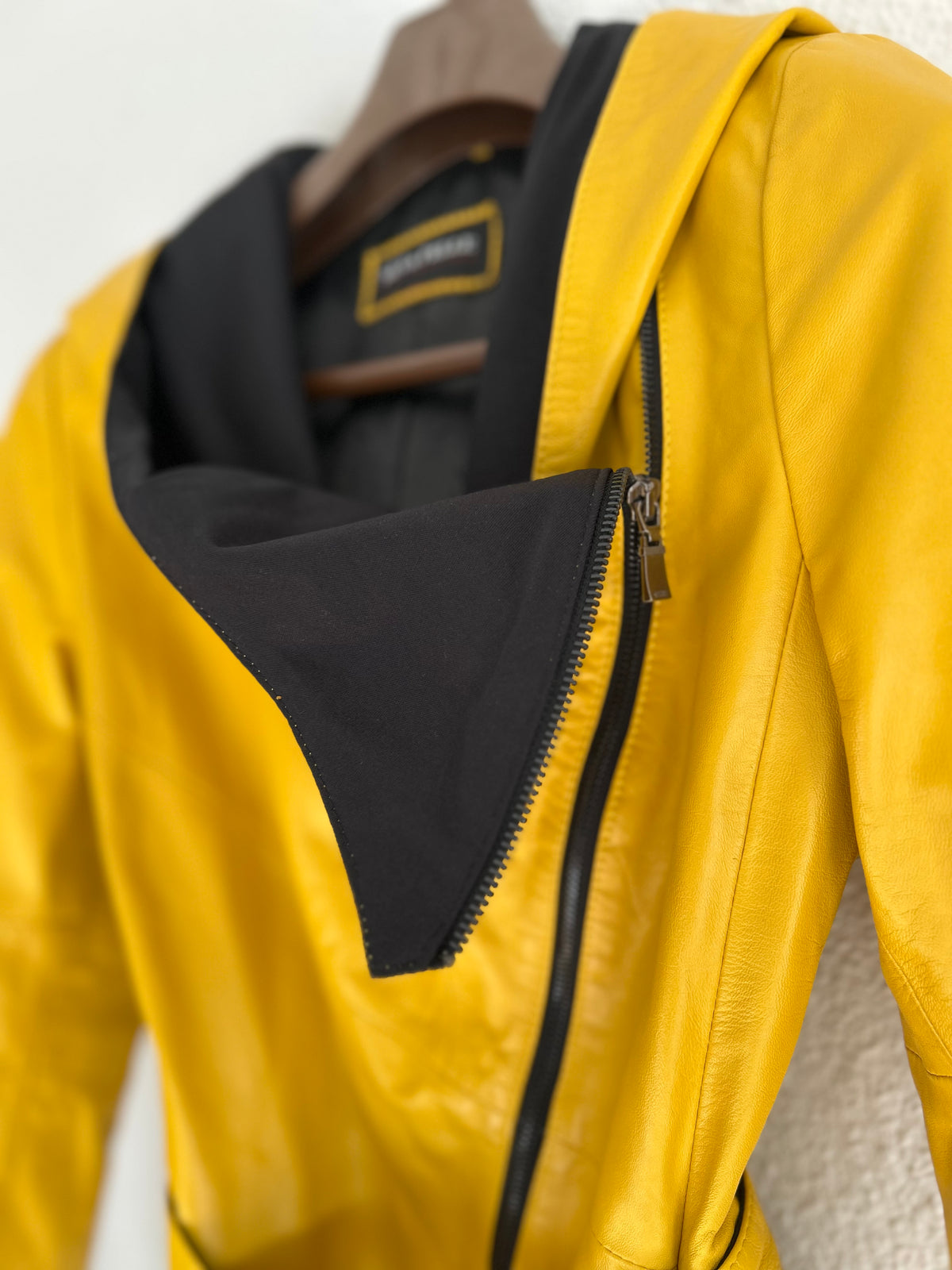 Rare design belted Leather jacket