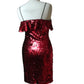 Red sequin christmas party dress