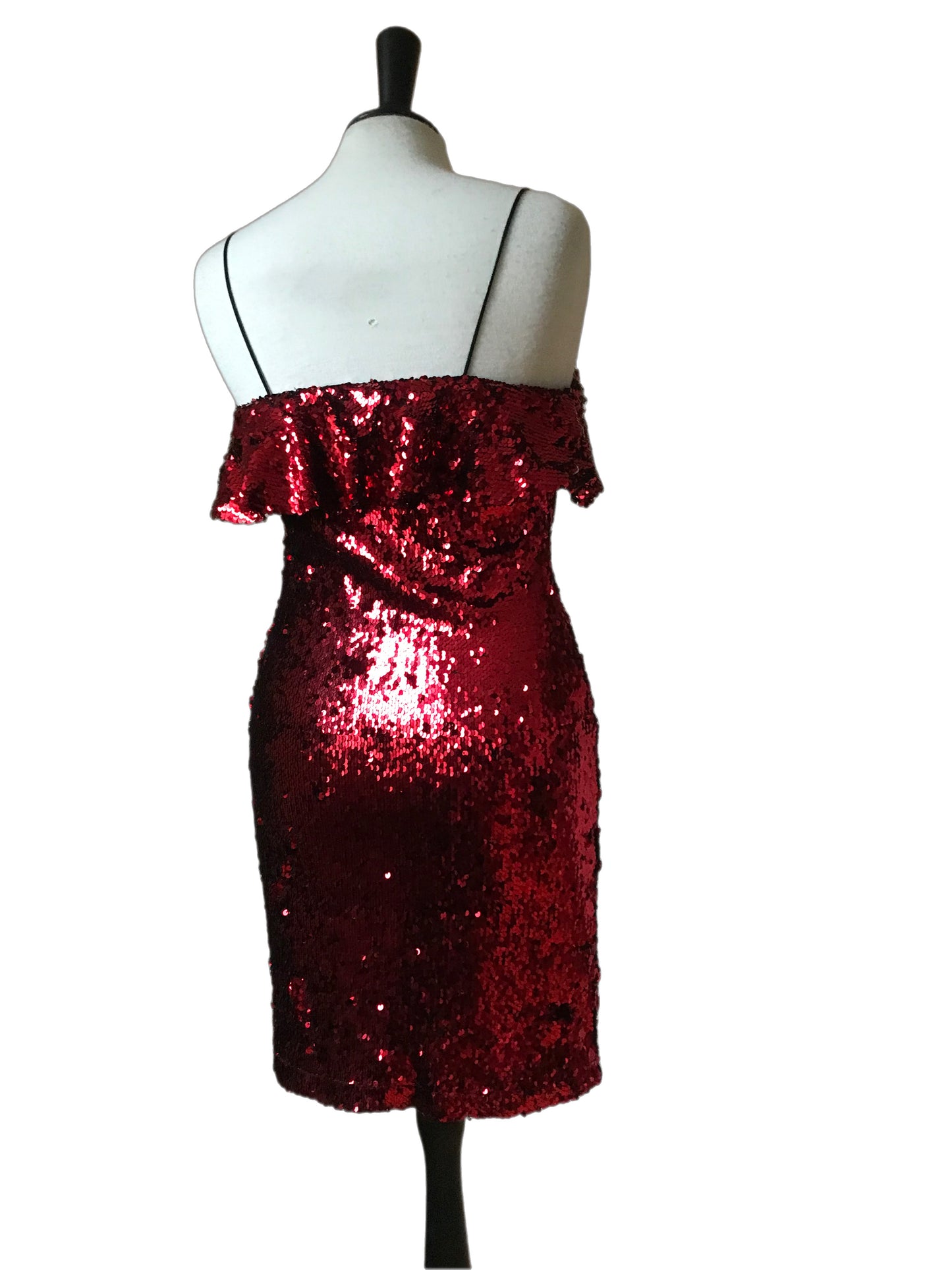 Red sequin christmas party dress