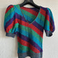 Multicolor glittery festival top