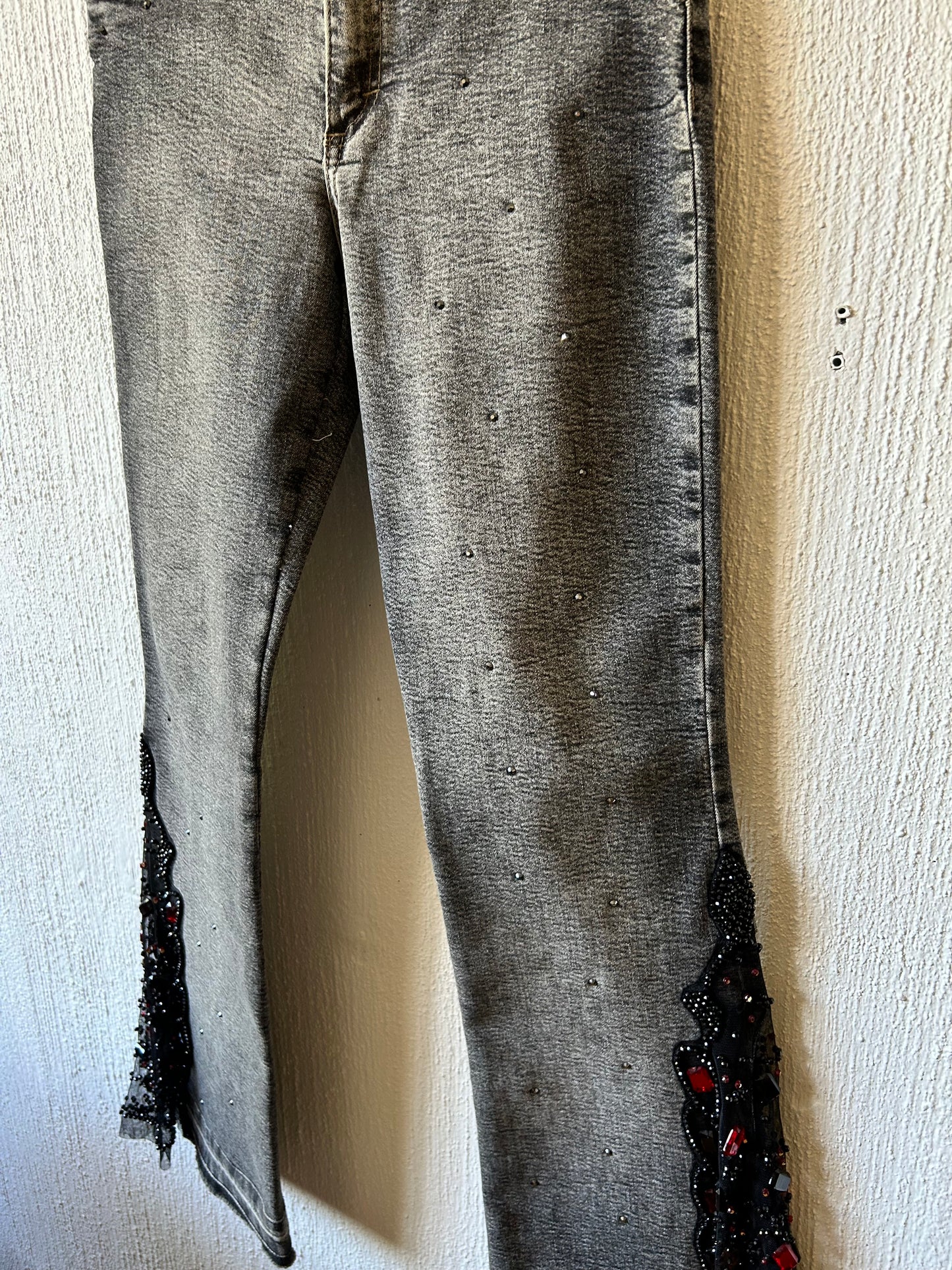 Vintage sequin flared jeans