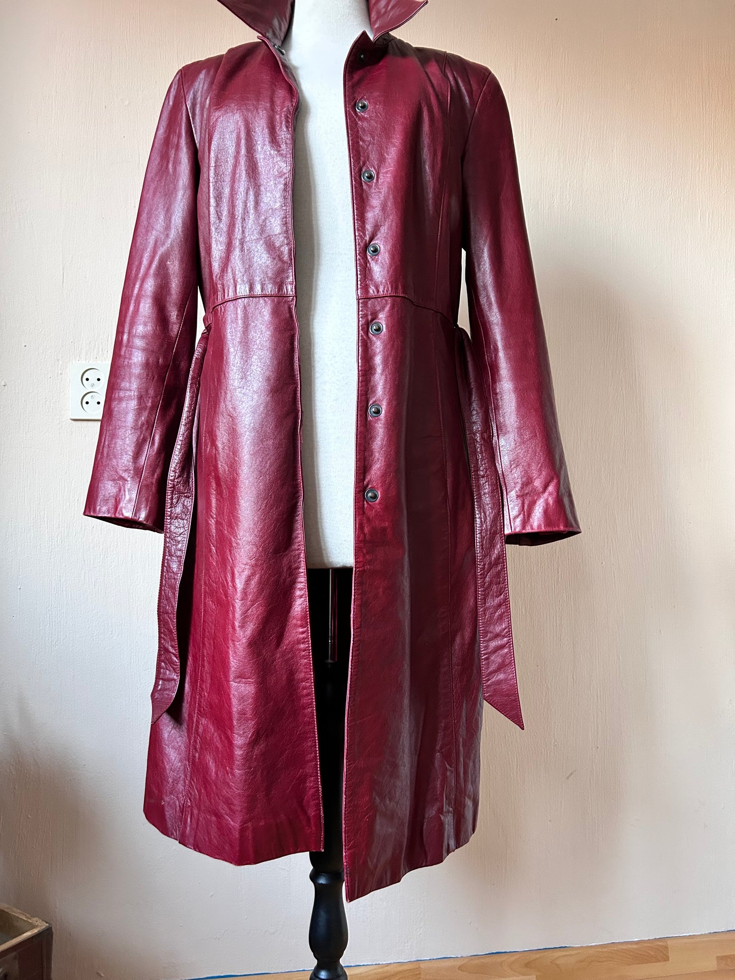 Naf Naf leather trench coat