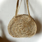 Flower embroidered straw bag