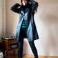 Vintage black leather coat