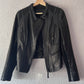 Black soft leather biker