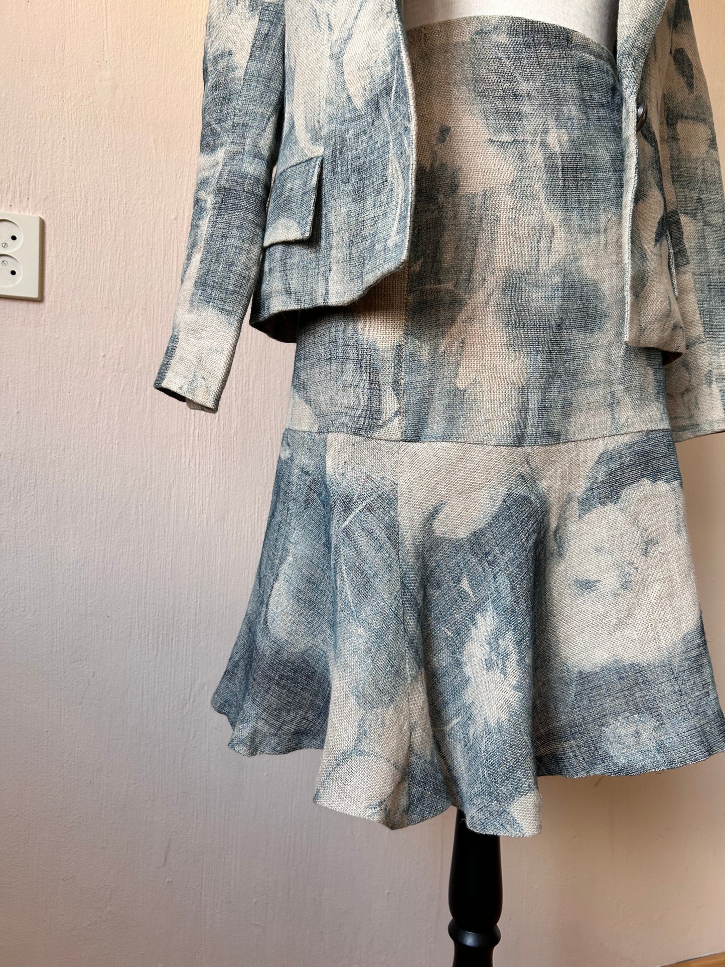 Charo Azcona linen skirt suit