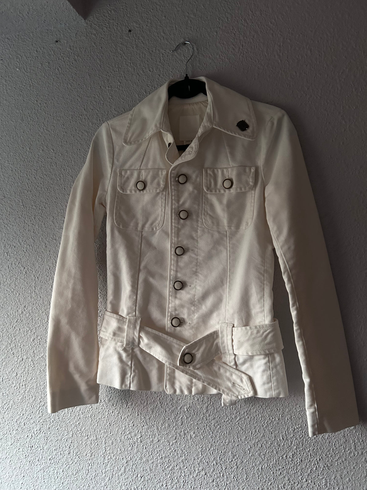 DIESEL Vintage White Belted Safari Canvas Jacket