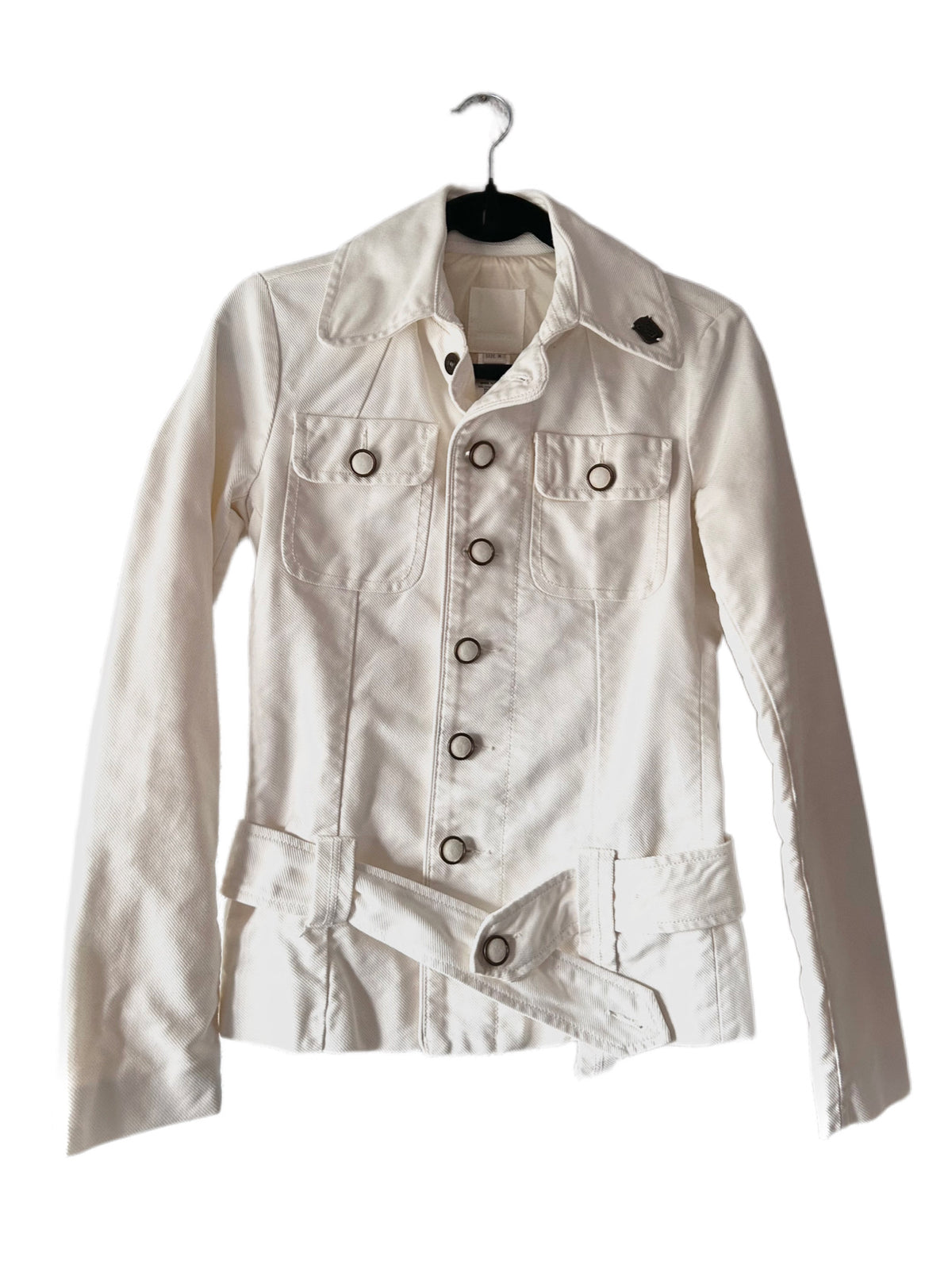 DIESEL Vintage White Belted Safari Canvas Jacket
