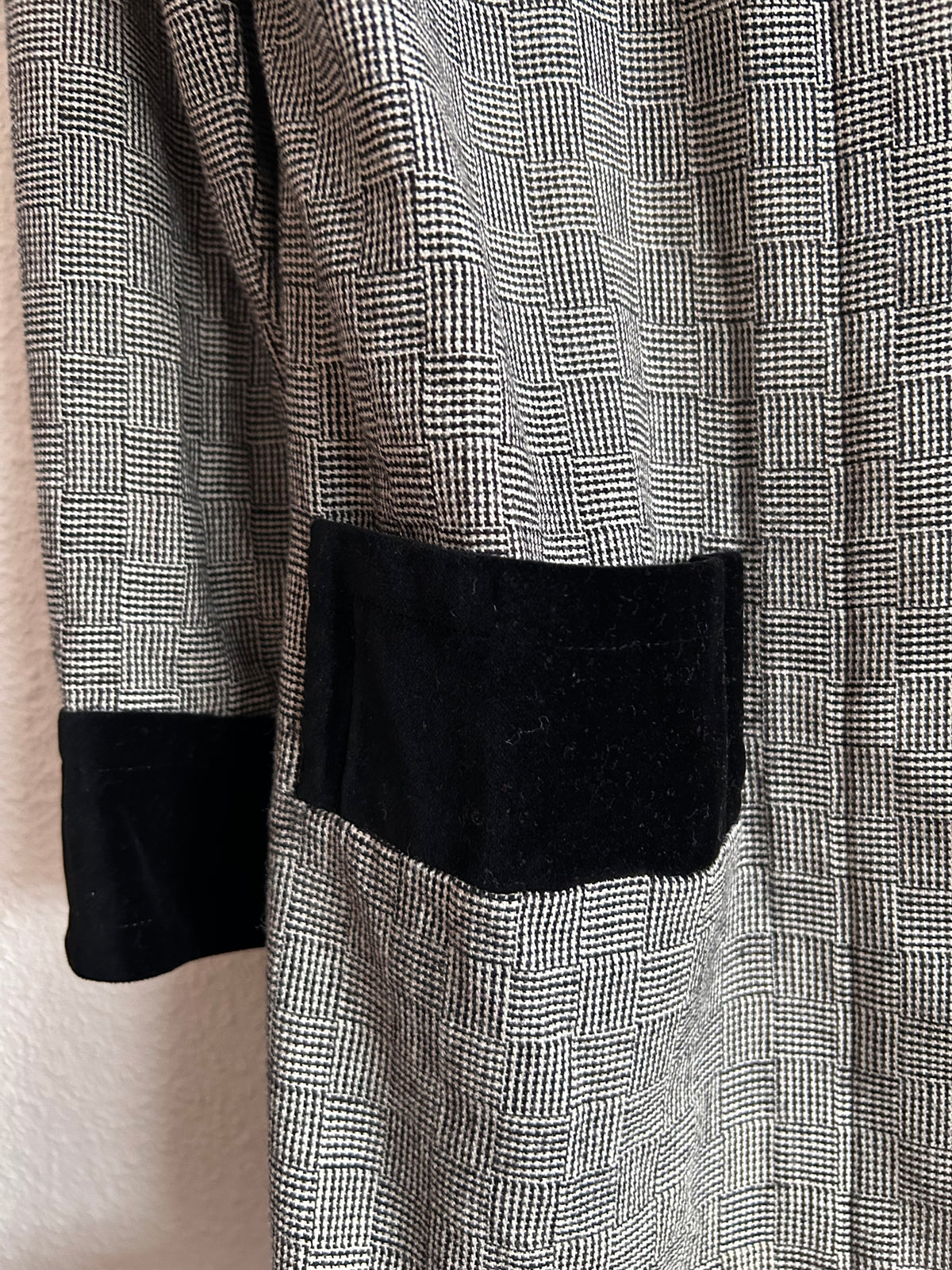 Vintage Givenchy Paris Houndstooth wool Midi Dress
