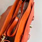 Italian leather organizer handbag