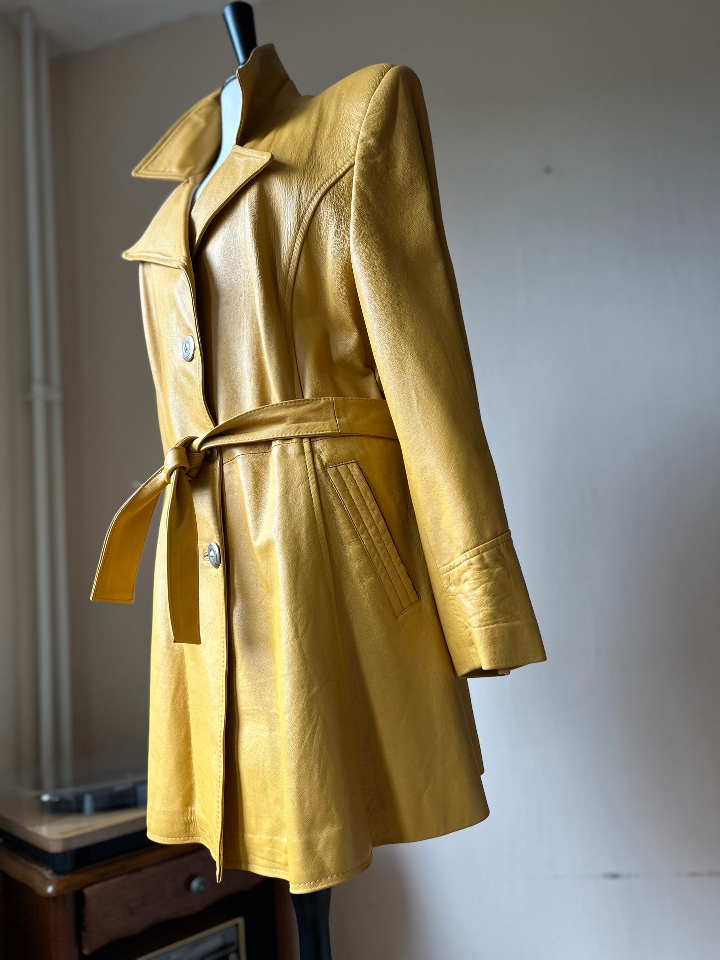 Vintage leather trenchcoat