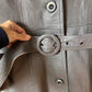 70s vintage belted leather trench