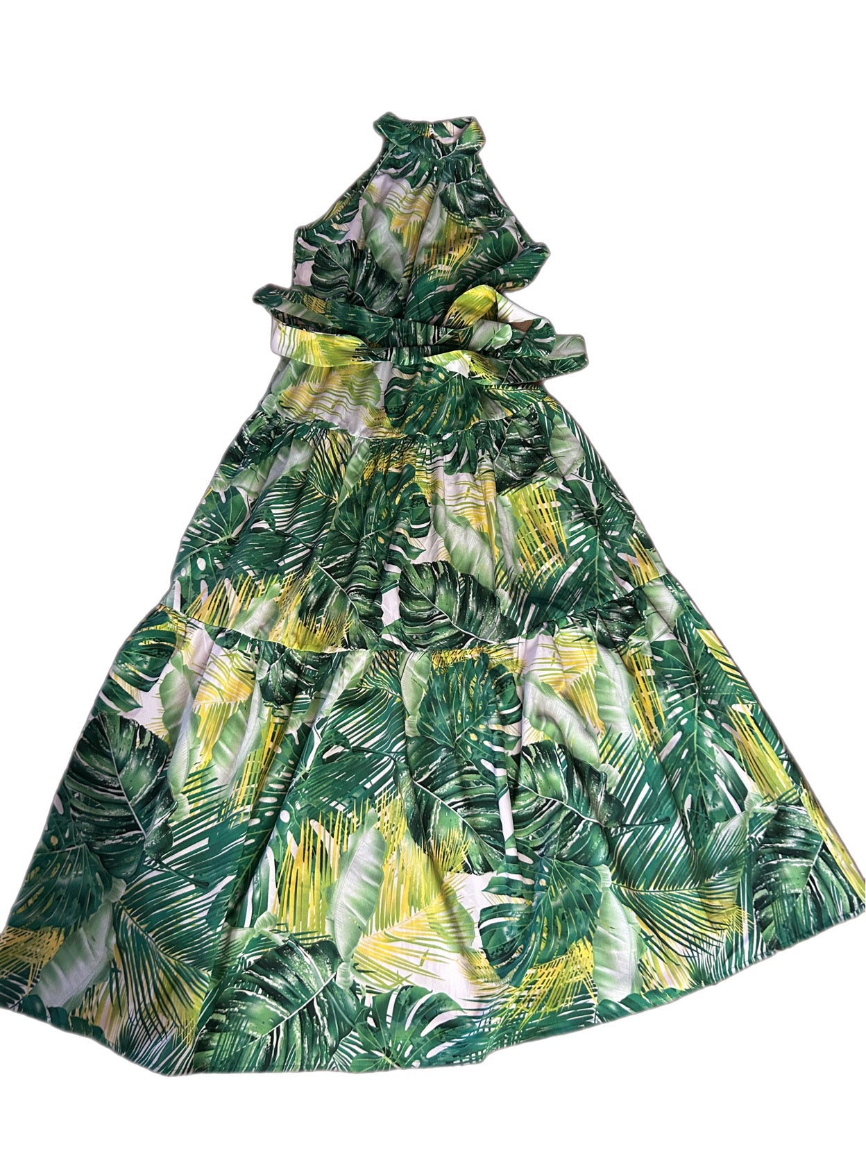 Long belted summer dress
