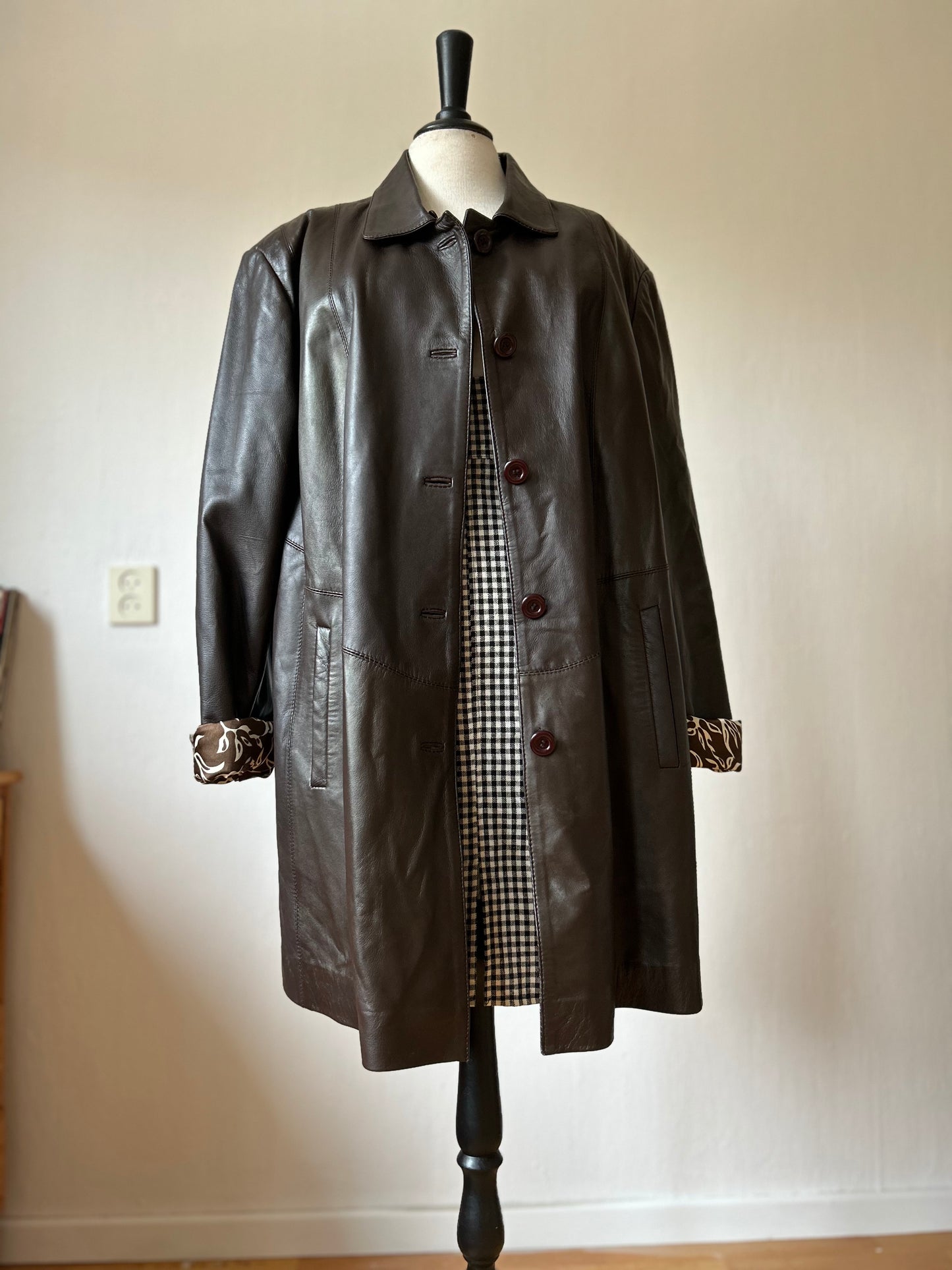 80s vintage leather coat