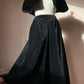 Black velvet midi skirt