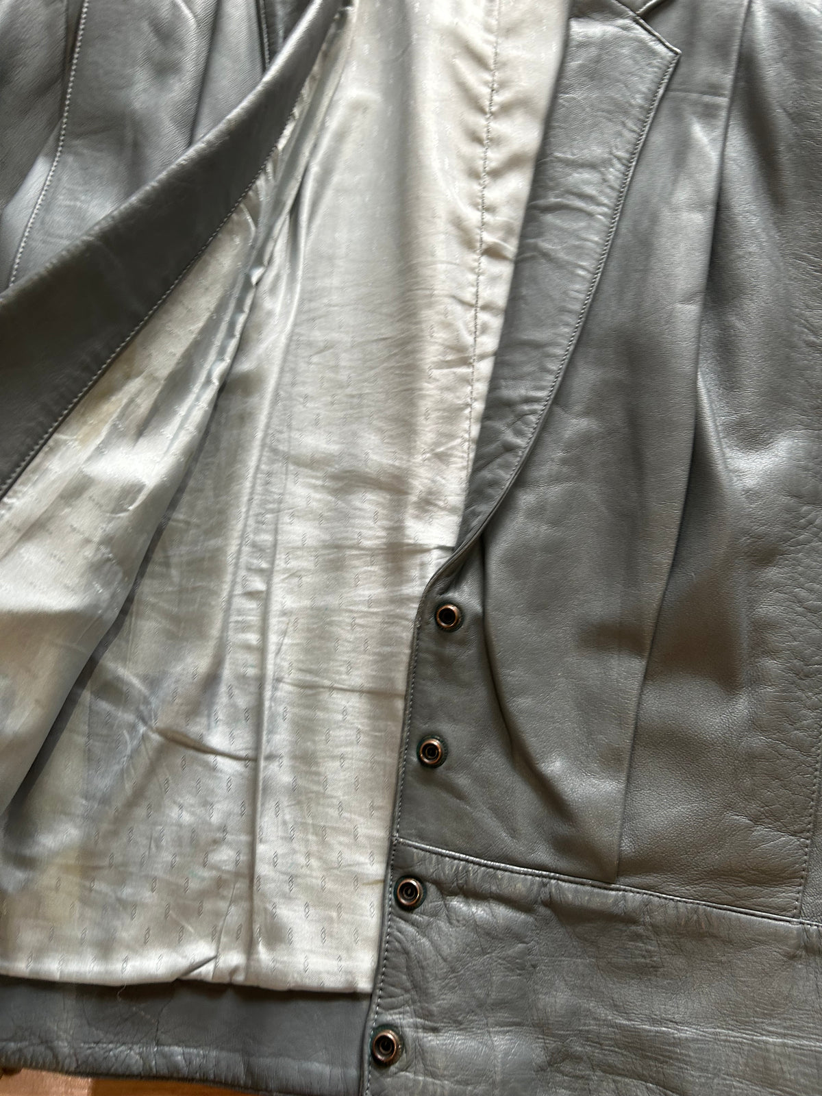 80s classic oversized leather jacket M/L