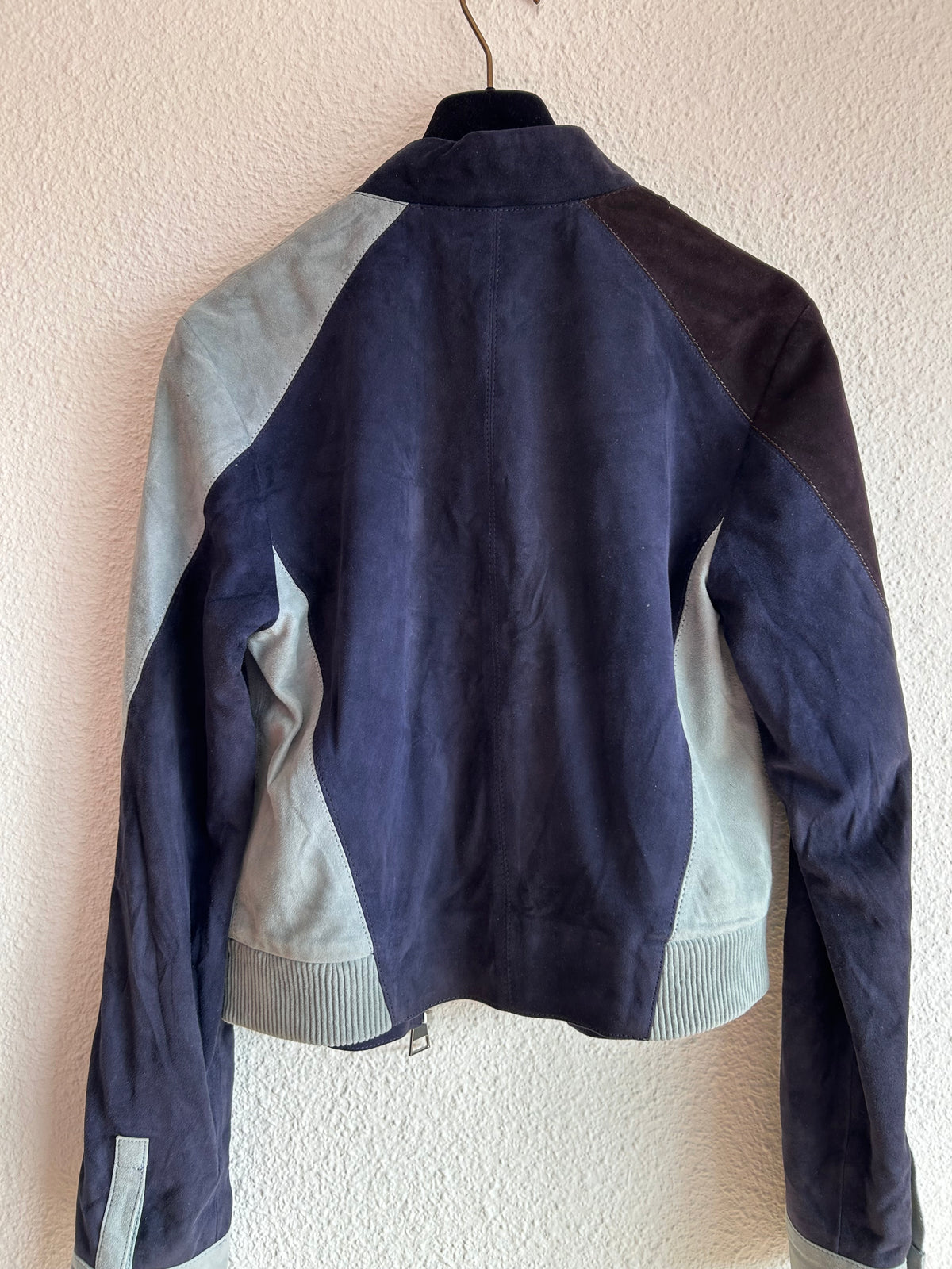 Karl Lagerfeld Colorblock Suede Bomber Jacket - EU 34 / FR 36 / IT 40⁠