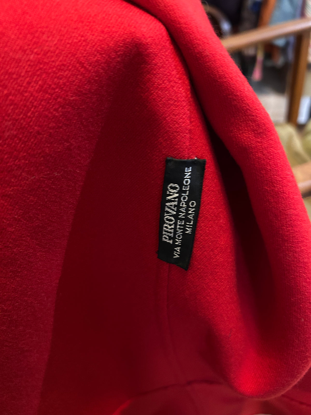 Vintage Red Wool Statement Coat – Milano (M/42)