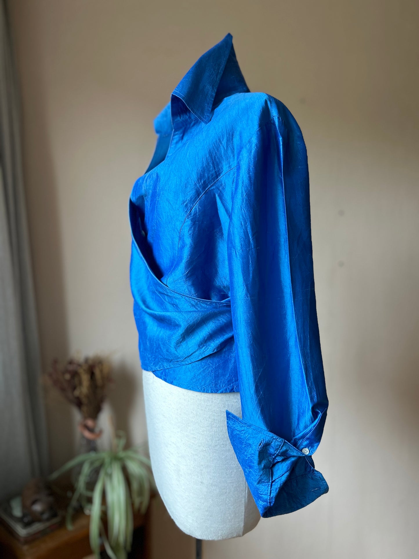 Wrap silk blouse