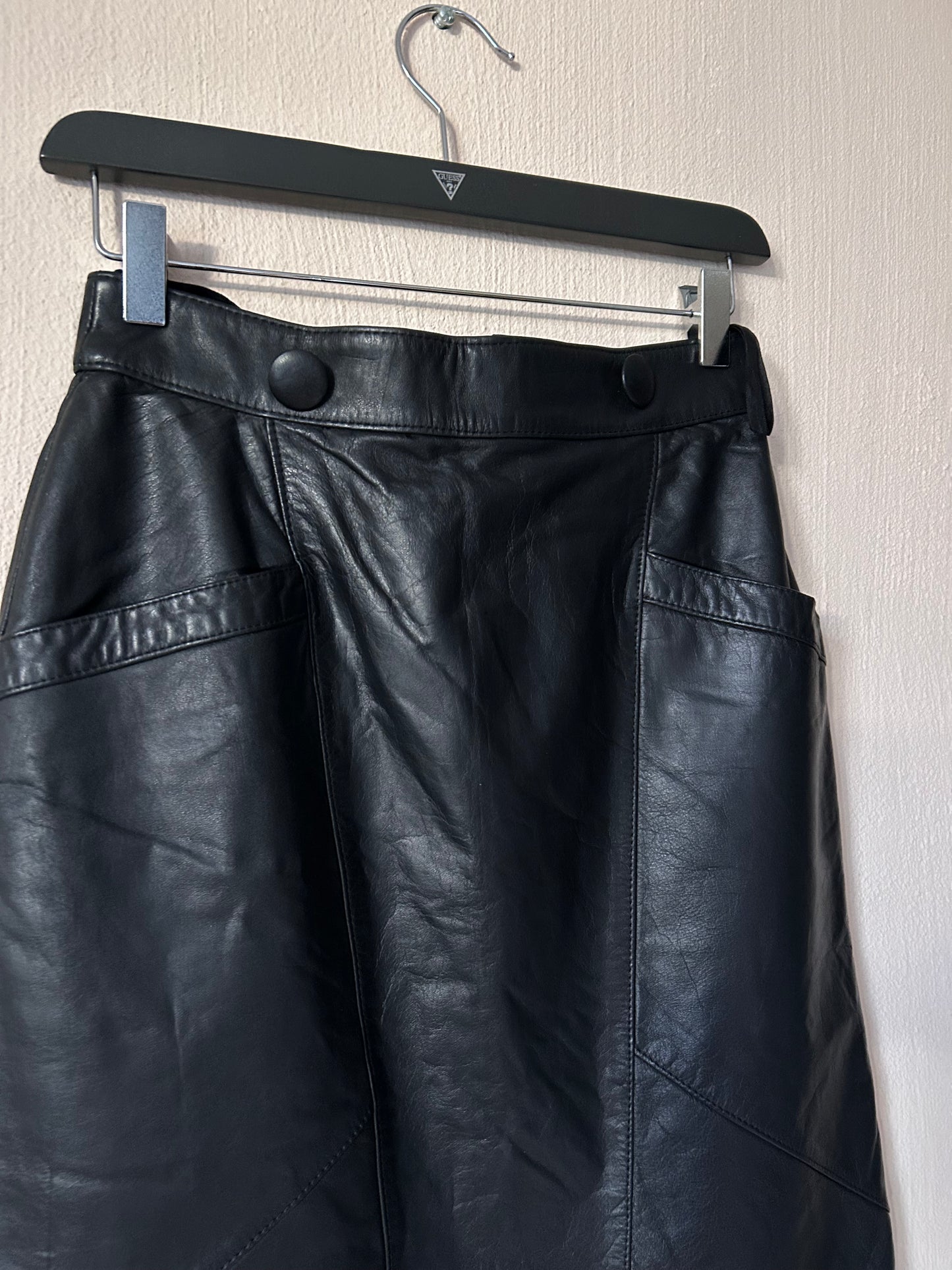 Maxi leather pencil skirt