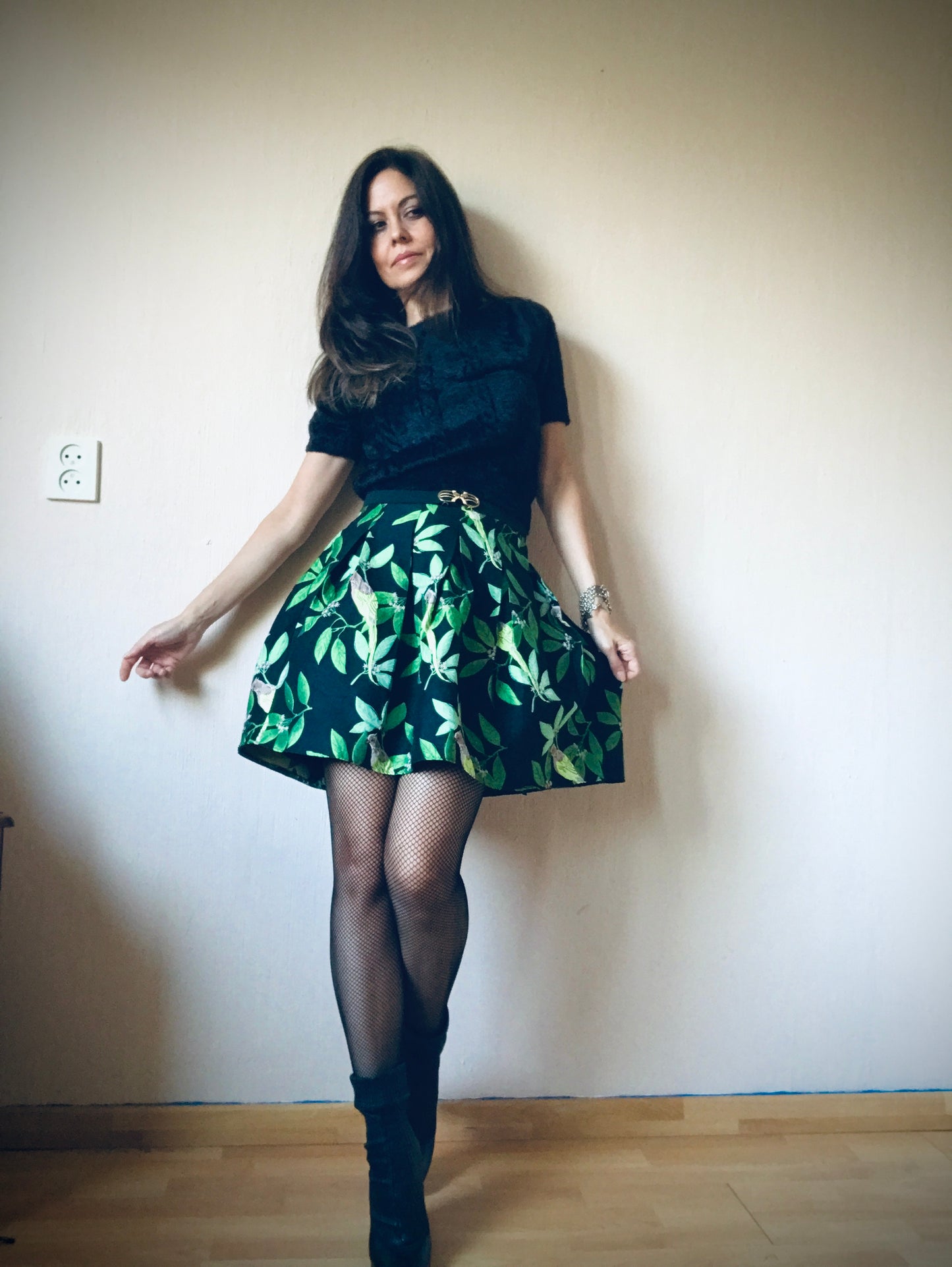 Vintage pleated mini skirt