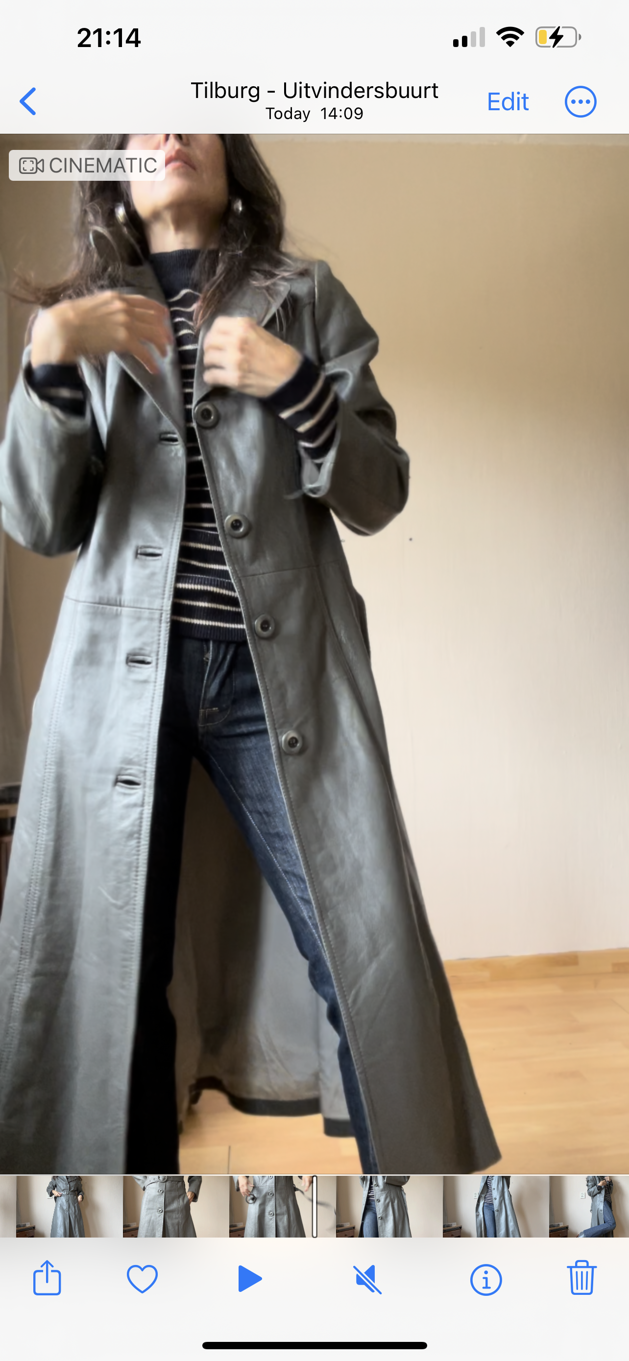 70s vintage belted leather trench