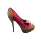 Gucci Tricolor Suede Peep-Toe Platform Pumps - Size 37.5 C⁠