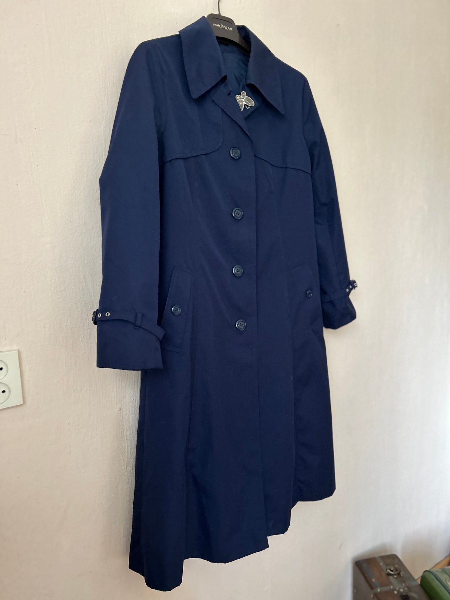 Vintage navy trench-coat 70s