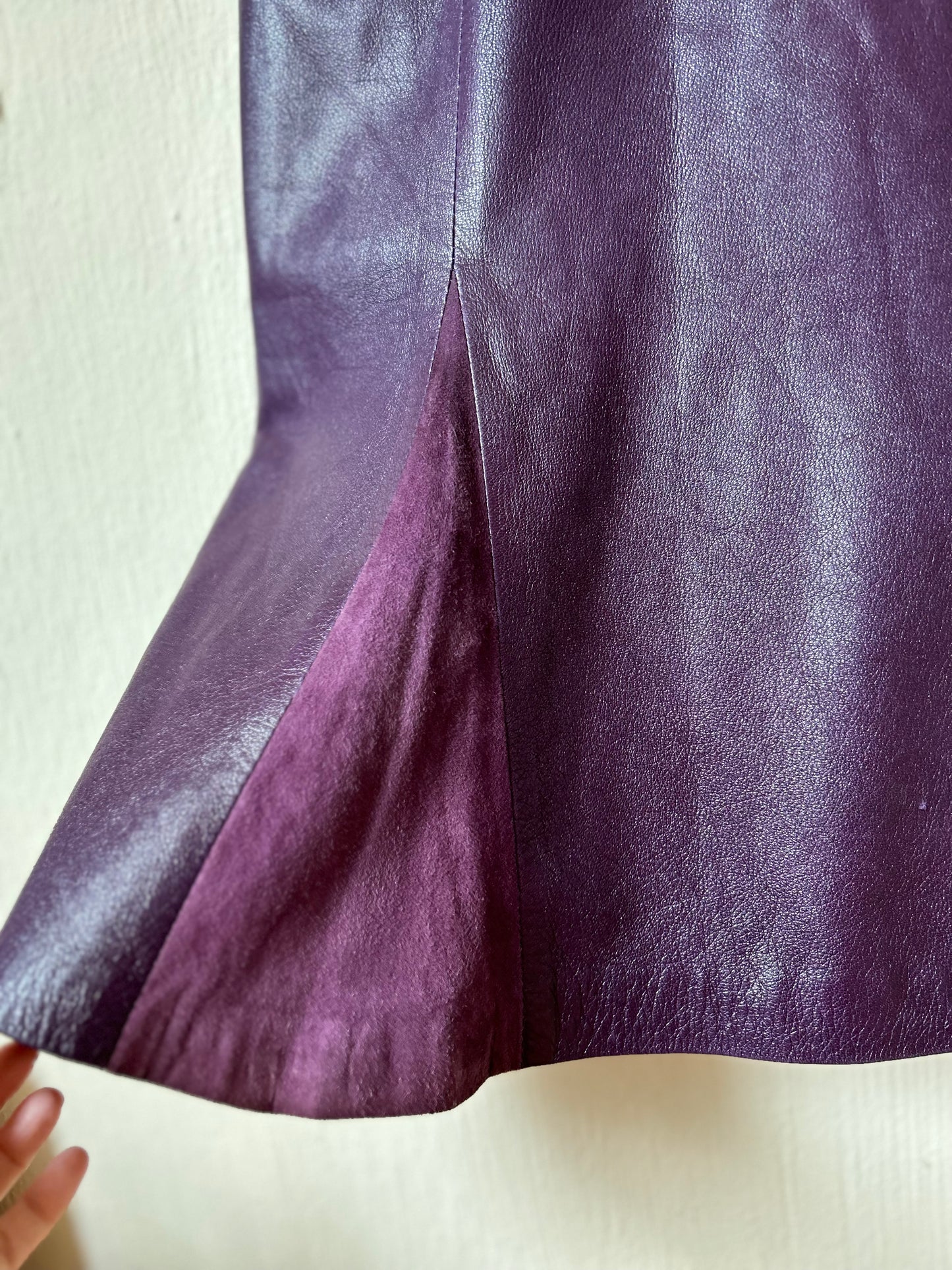 Purple leather vintage skirt