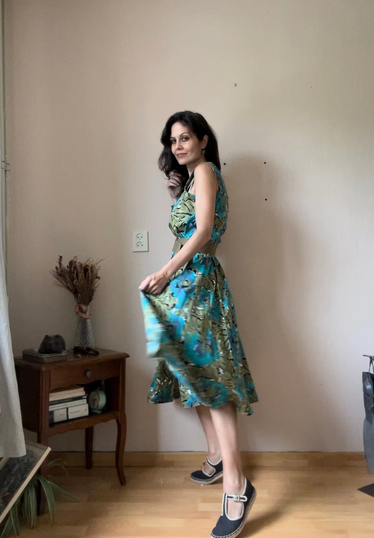 Belted vintage summer dress