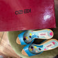 KENZO Vintage Turquoise Leather Wooden Wedge Sandals EU 36