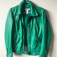 Green leather biker