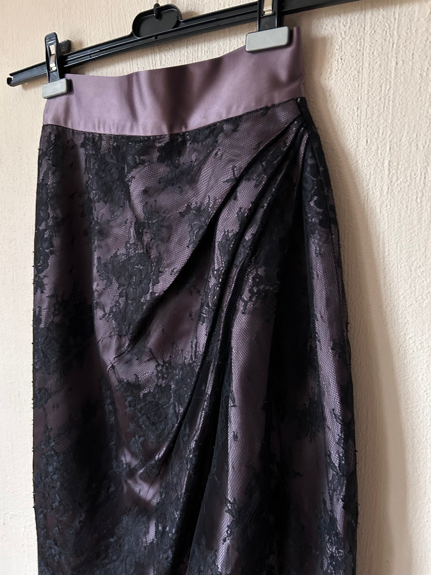 Vintage satin & lace cocktail skirt