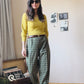 Pleated high waist plaid trousers