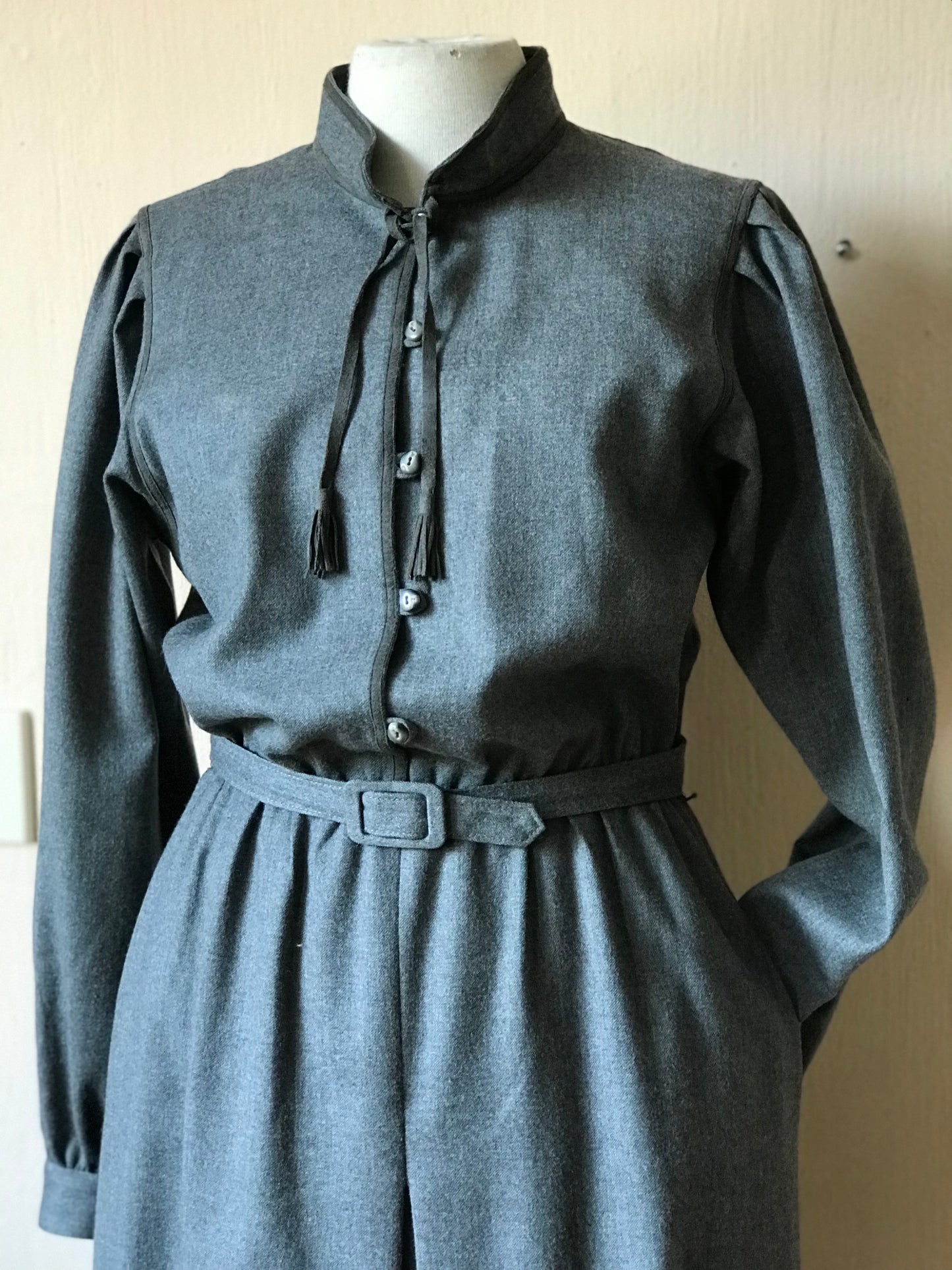 Belted wool dress