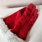 Red suede gloves