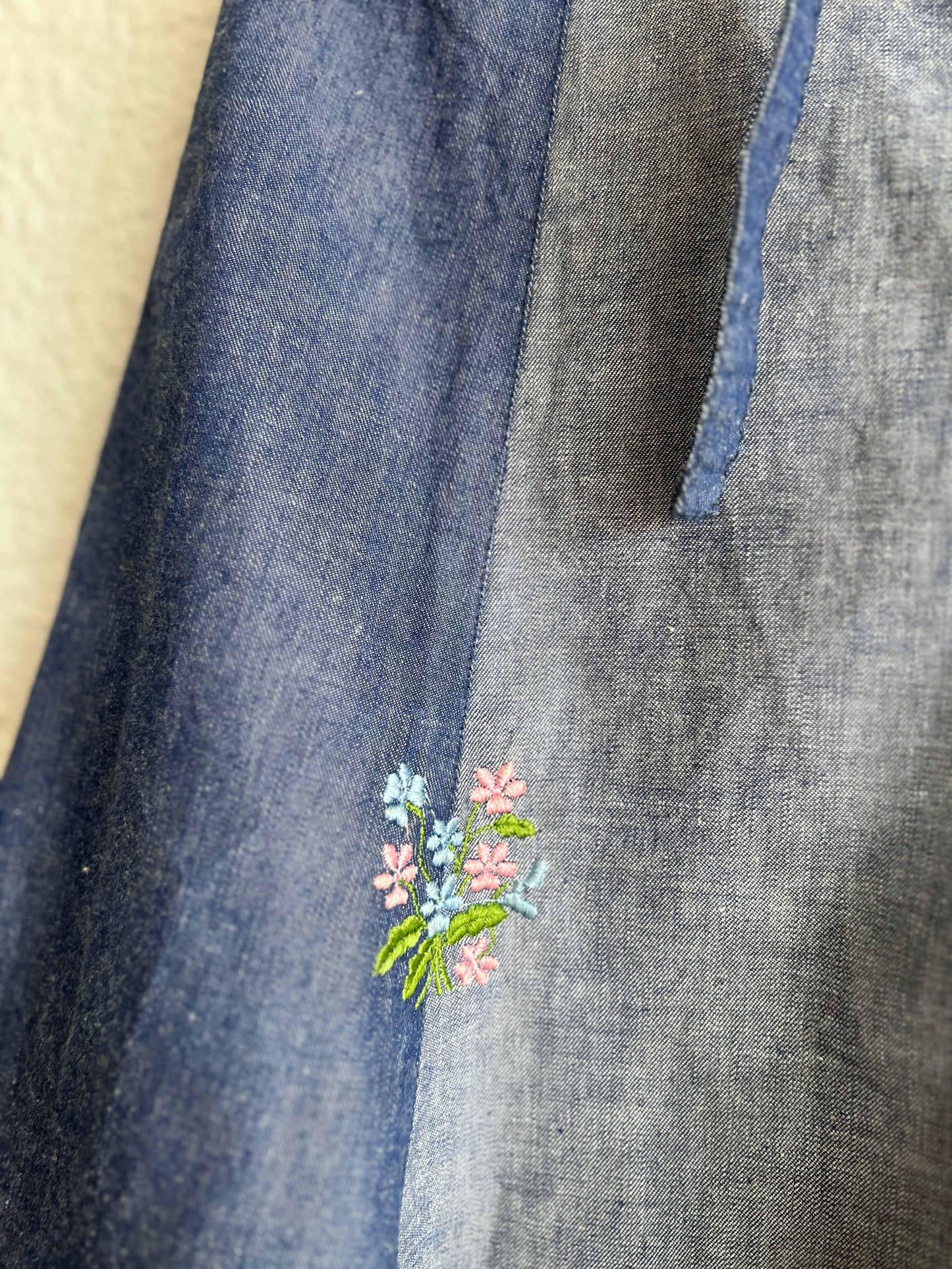 Vintage flared denim skirt