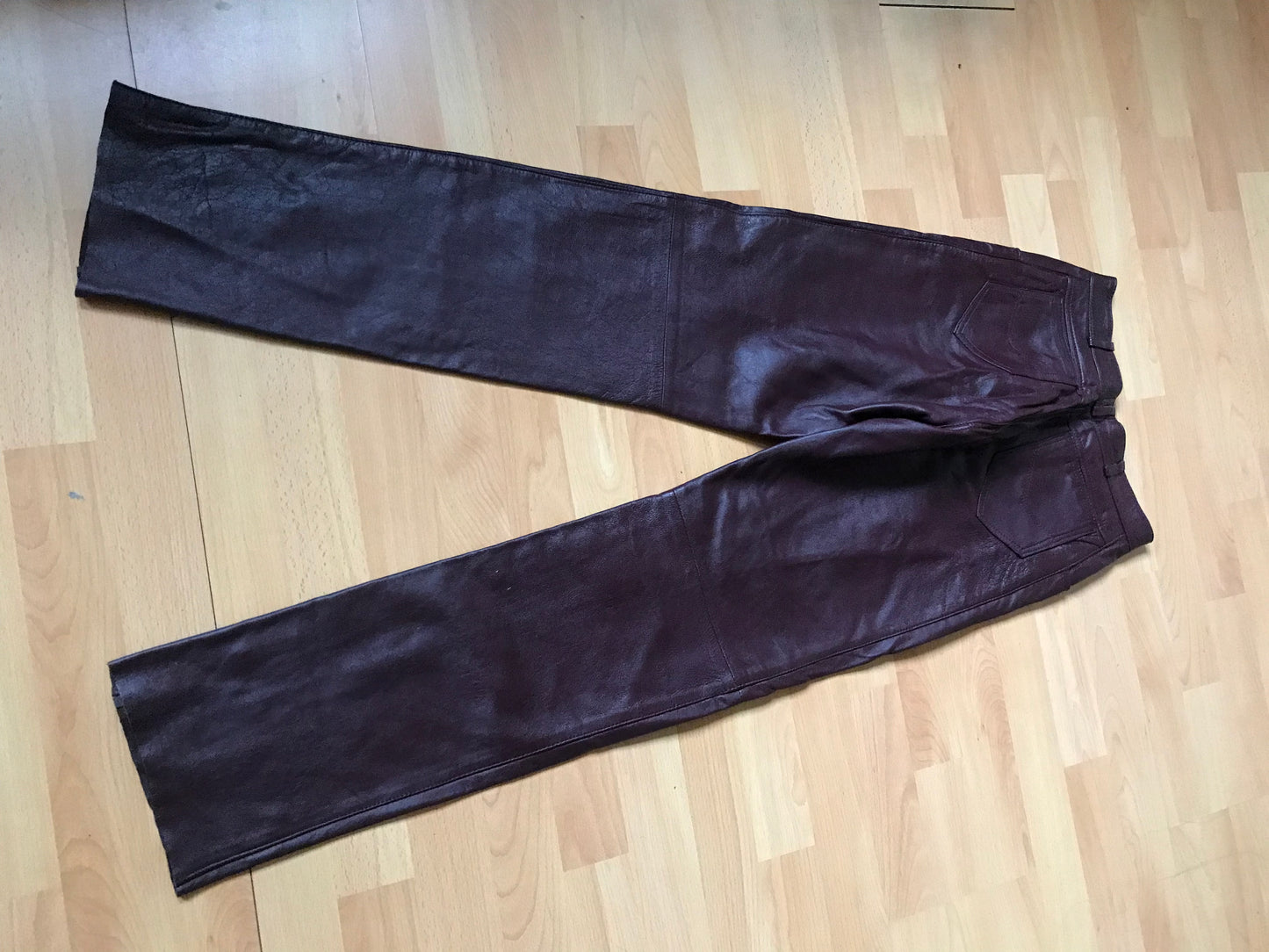 Vintage bordeaux leather pants