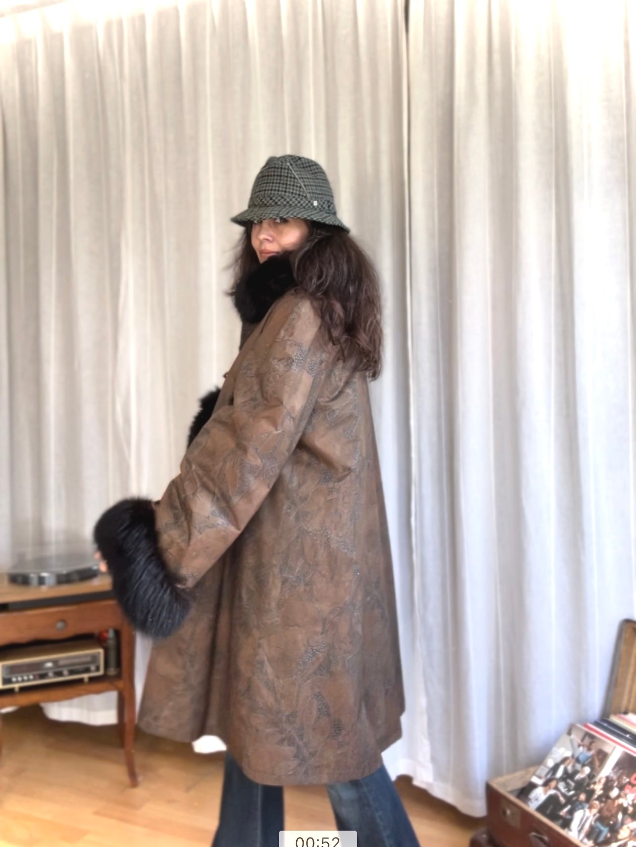 80s vintage winter coat (L)