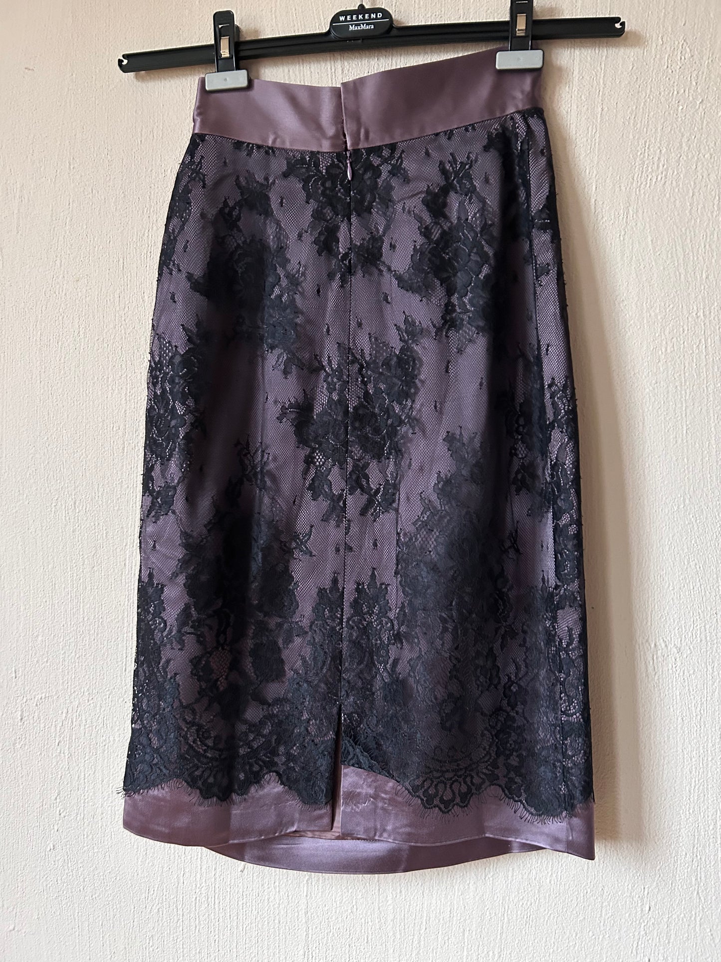 Vintage satin & lace cocktail skirt