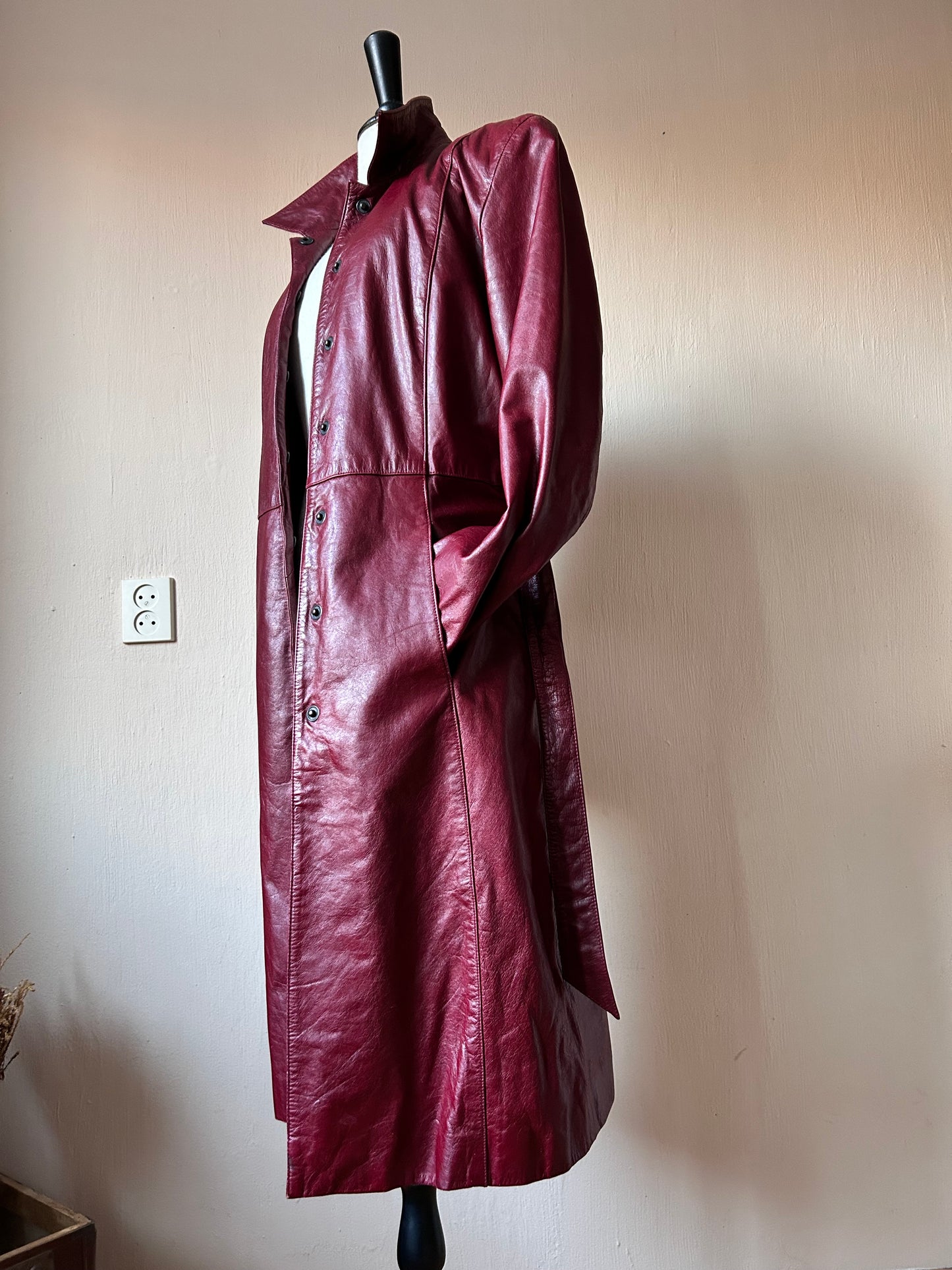 Naf Naf leather trench coat