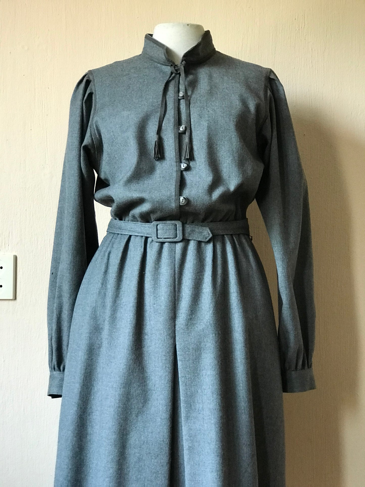 Belted wool dress