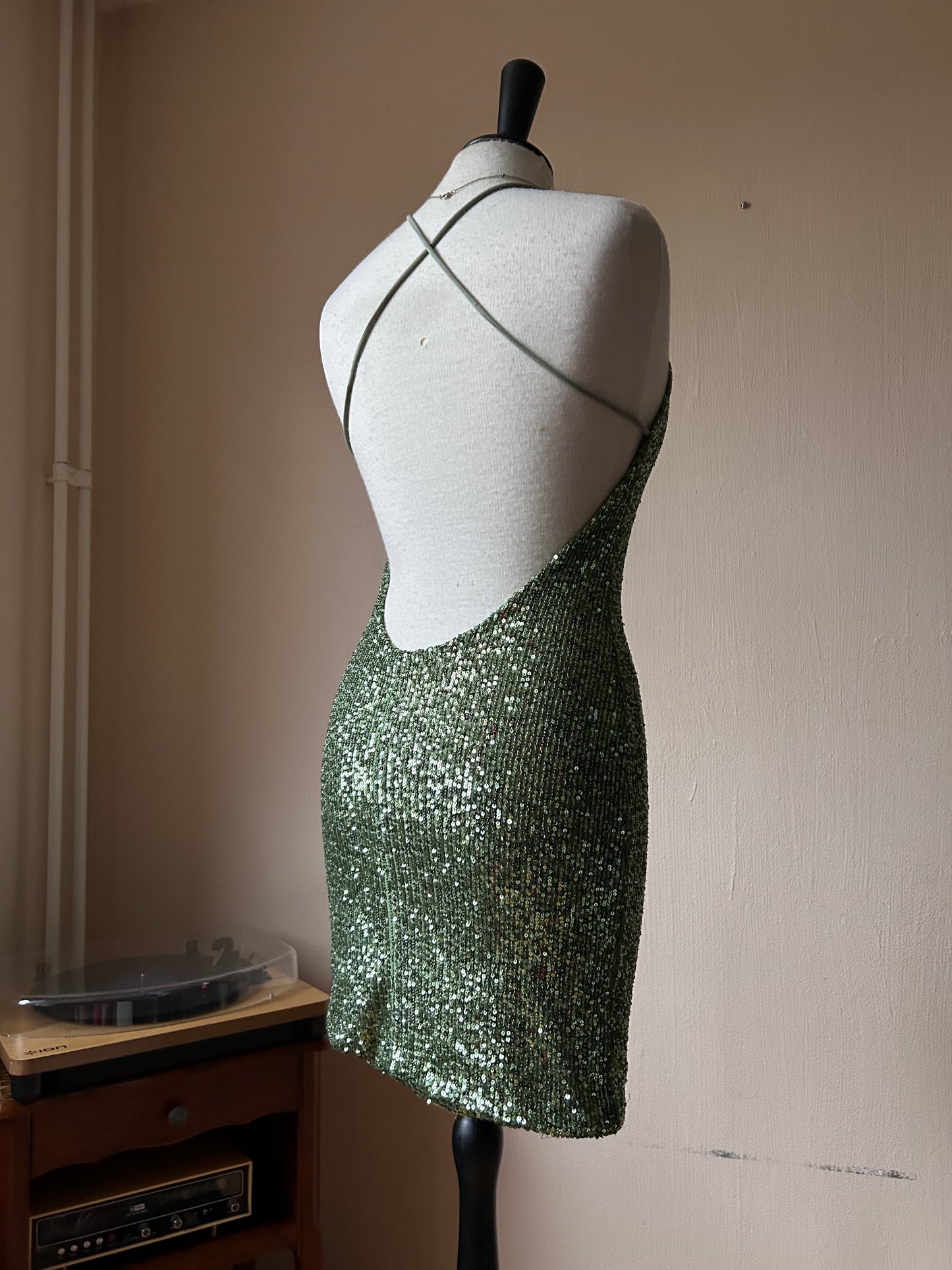 Open back sequin party dress